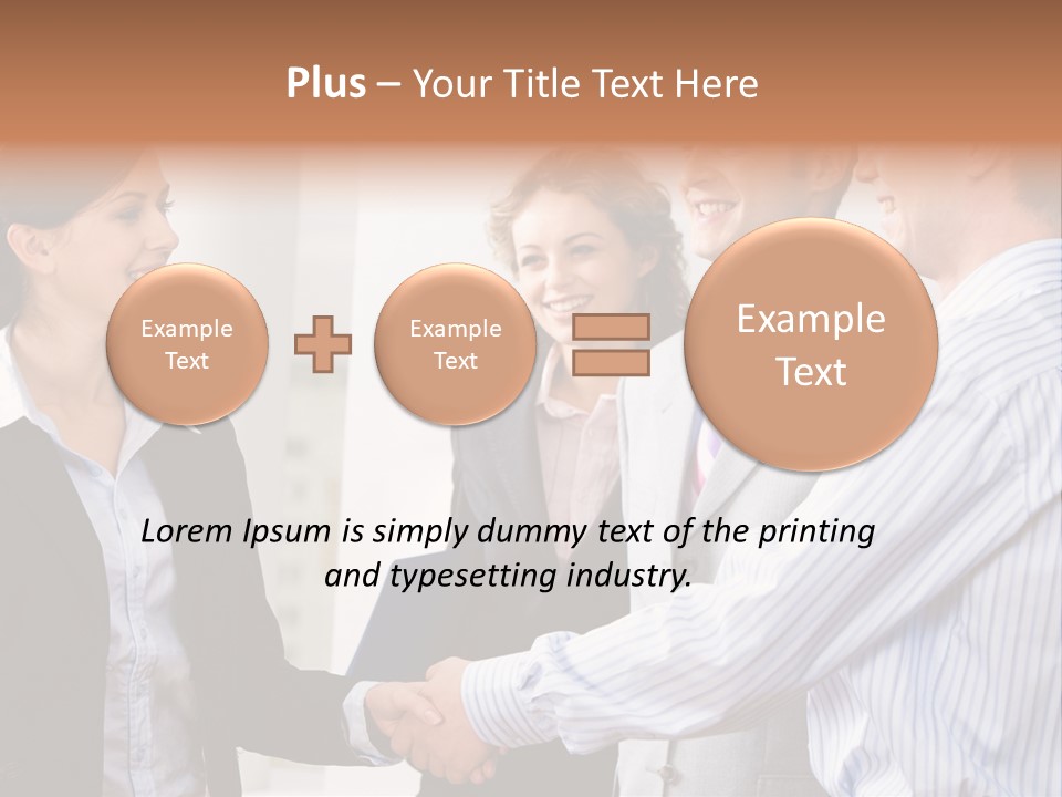 Business People Are Shaking Hands Confirming A Sale PowerPoint Template
