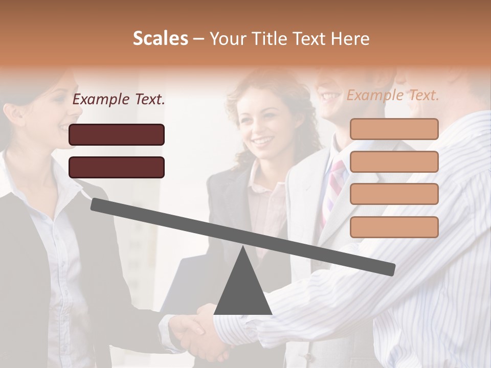 Business People Are Shaking Hands Confirming A Sale PowerPoint Template
