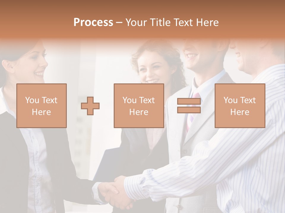 Business People Are Shaking Hands Confirming A Sale PowerPoint Template