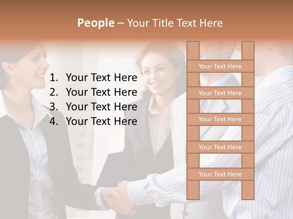 Business People Are Shaking Hands Confirming A Sale PowerPoint Template