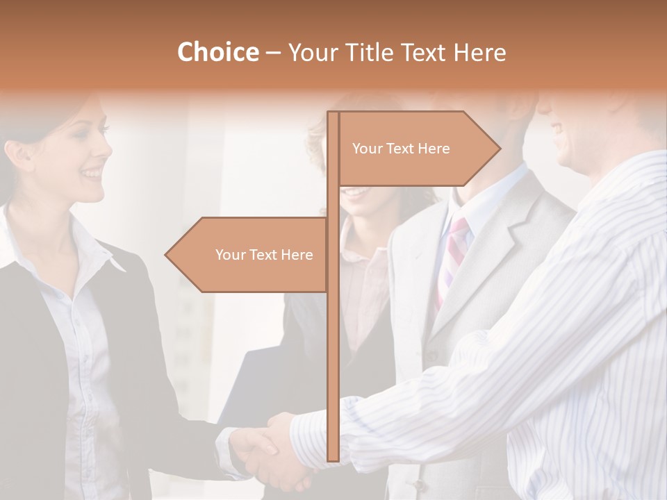 Business People Are Shaking Hands Confirming A Sale PowerPoint Template