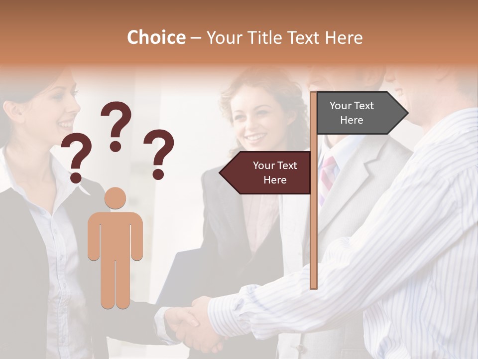 Business People Are Shaking Hands Confirming A Sale PowerPoint Template