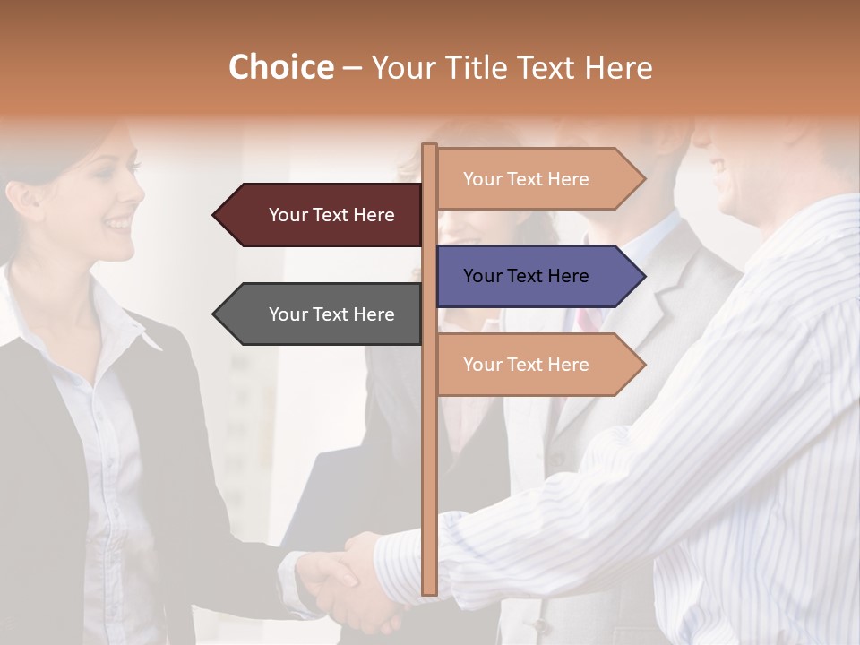 Business People Are Shaking Hands Confirming A Sale PowerPoint Template