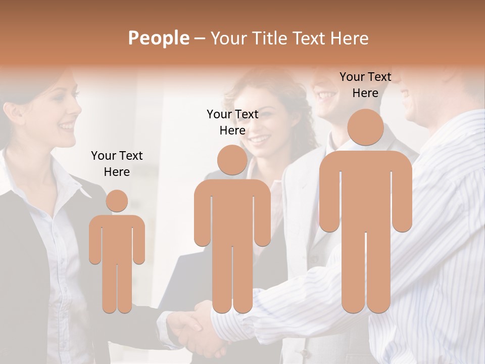 Business People Are Shaking Hands Confirming A Sale PowerPoint Template