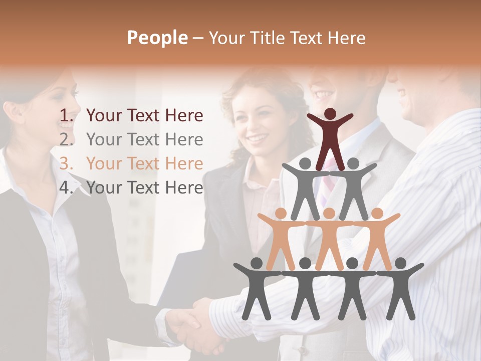 Business People Are Shaking Hands Confirming A Sale PowerPoint Template