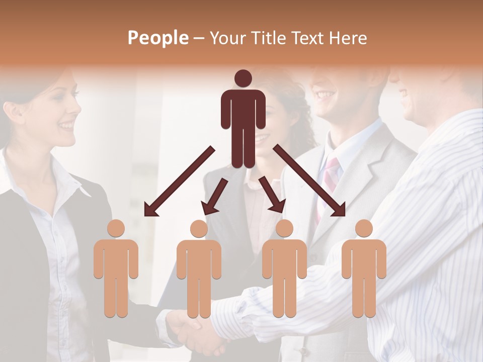 Business People Are Shaking Hands Confirming A Sale PowerPoint Template