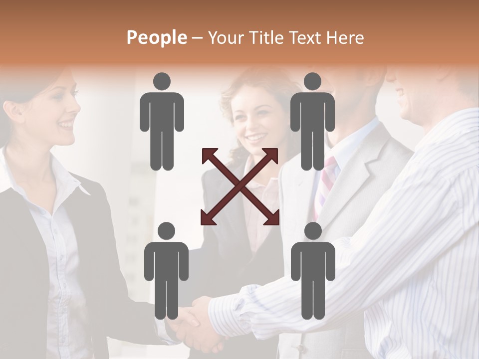 Business People Are Shaking Hands Confirming A Sale PowerPoint Template