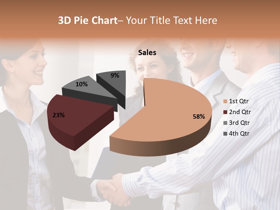 Business People Are Shaking Hands Confirming A Sale PowerPoint Template