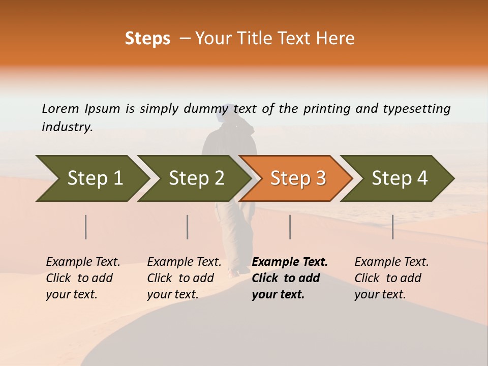 A Man Walking Across A Desert With A Sky Background PowerPoint Template