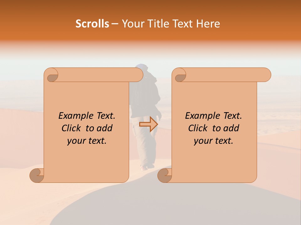 A Man Walking Across A Desert With A Sky Background PowerPoint Template