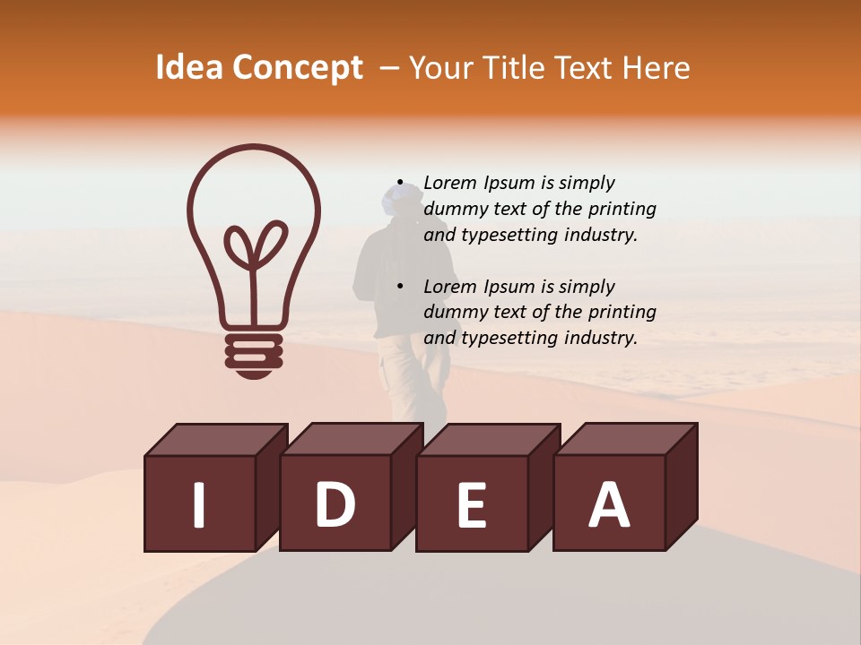 A Man Walking Across A Desert With A Sky Background PowerPoint Template