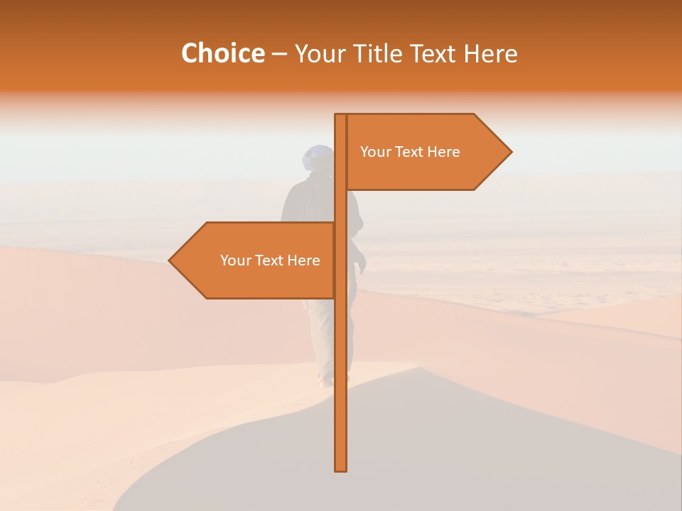 A Man Walking Across A Desert With A Sky Background PowerPoint Template