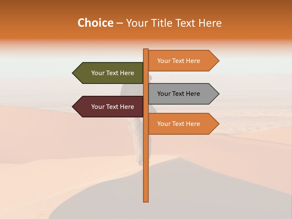 A Man Walking Across A Desert With A Sky Background PowerPoint Template