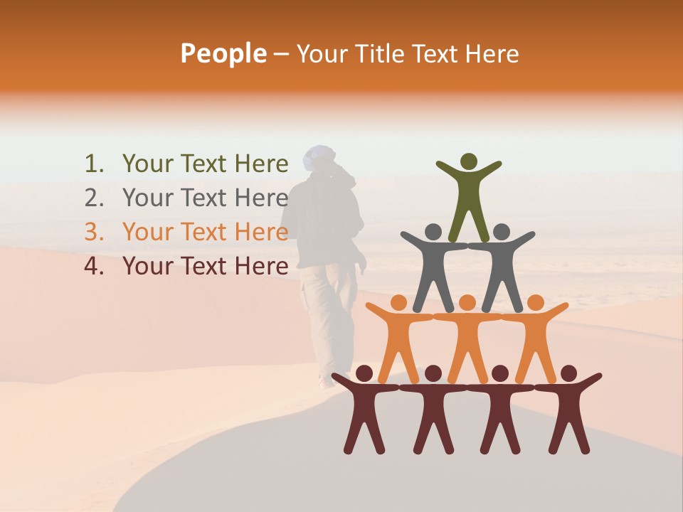 A Man Walking Across A Desert With A Sky Background PowerPoint Template