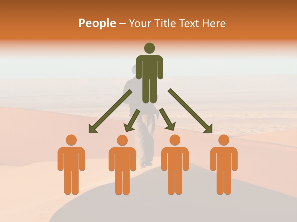 A Man Walking Across A Desert With A Sky Background PowerPoint Template
