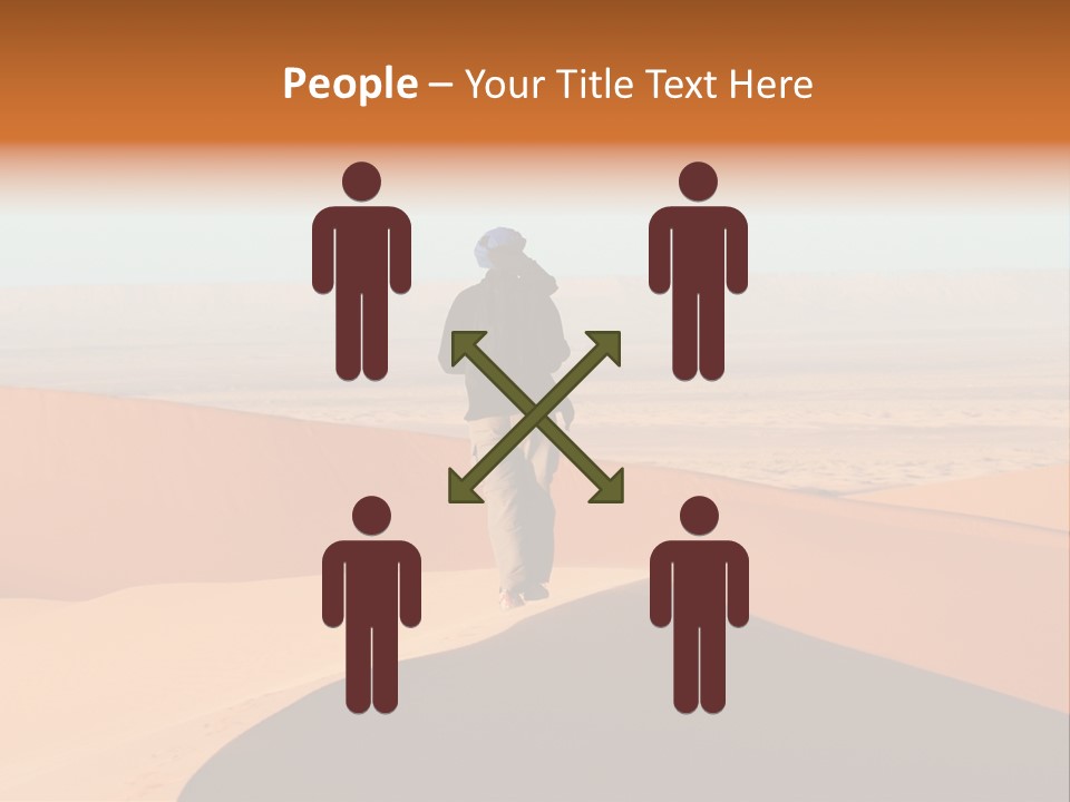 A Man Walking Across A Desert With A Sky Background PowerPoint Template