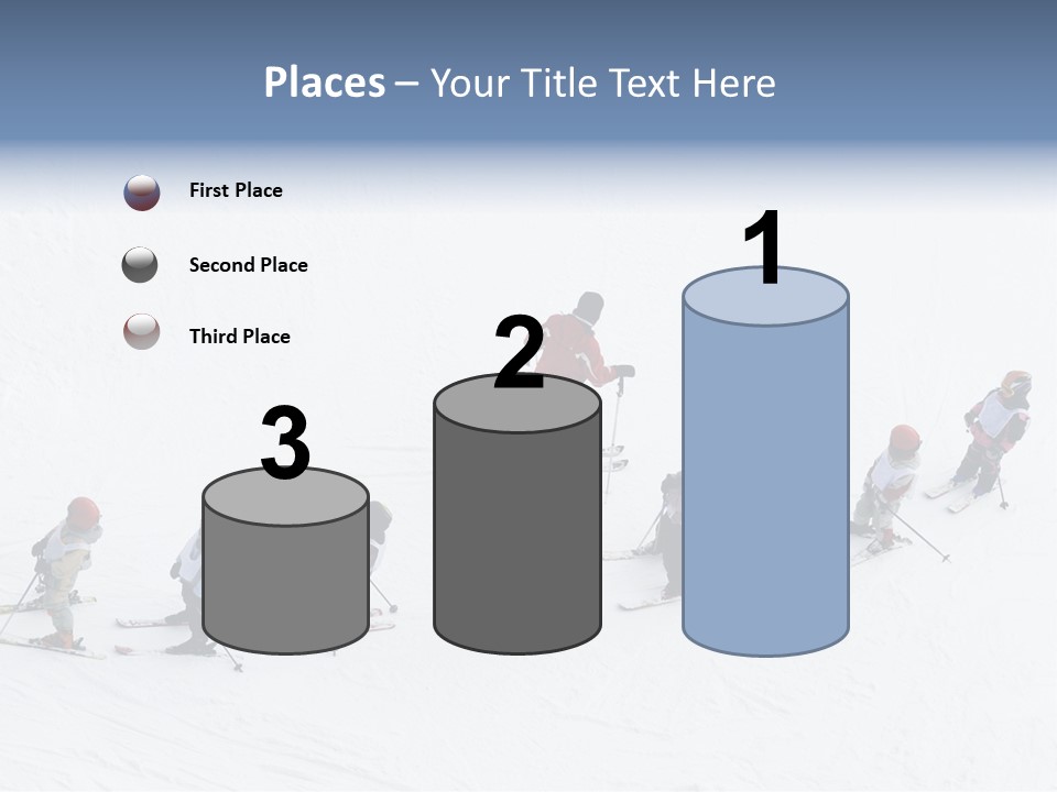 A Group Of People Riding Skis Down A Snow Covered Slope PowerPoint Template