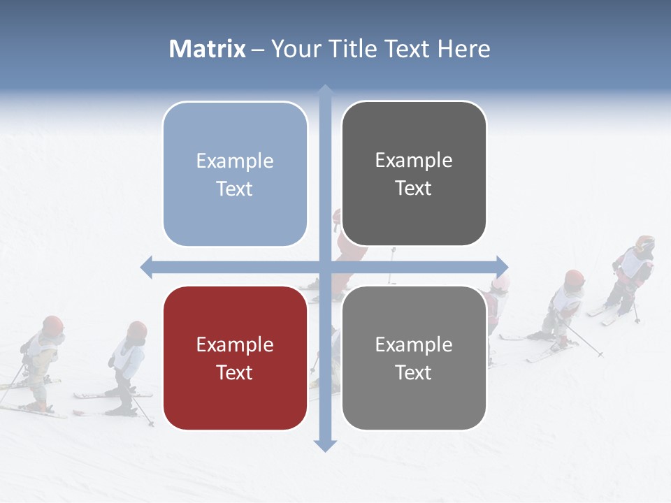 A Group Of People Riding Skis Down A Snow Covered Slope PowerPoint Template