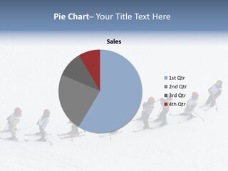 A Group Of People Riding Skis Down A Snow Covered Slope PowerPoint Template