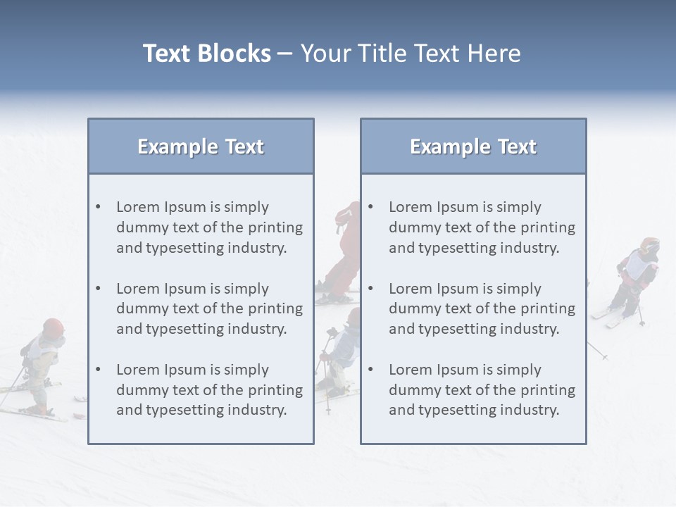 A Group Of People Riding Skis Down A Snow Covered Slope PowerPoint Template