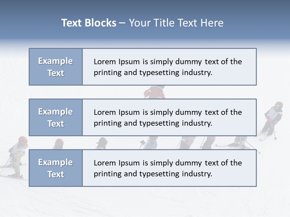 A Group Of People Riding Skis Down A Snow Covered Slope PowerPoint Template