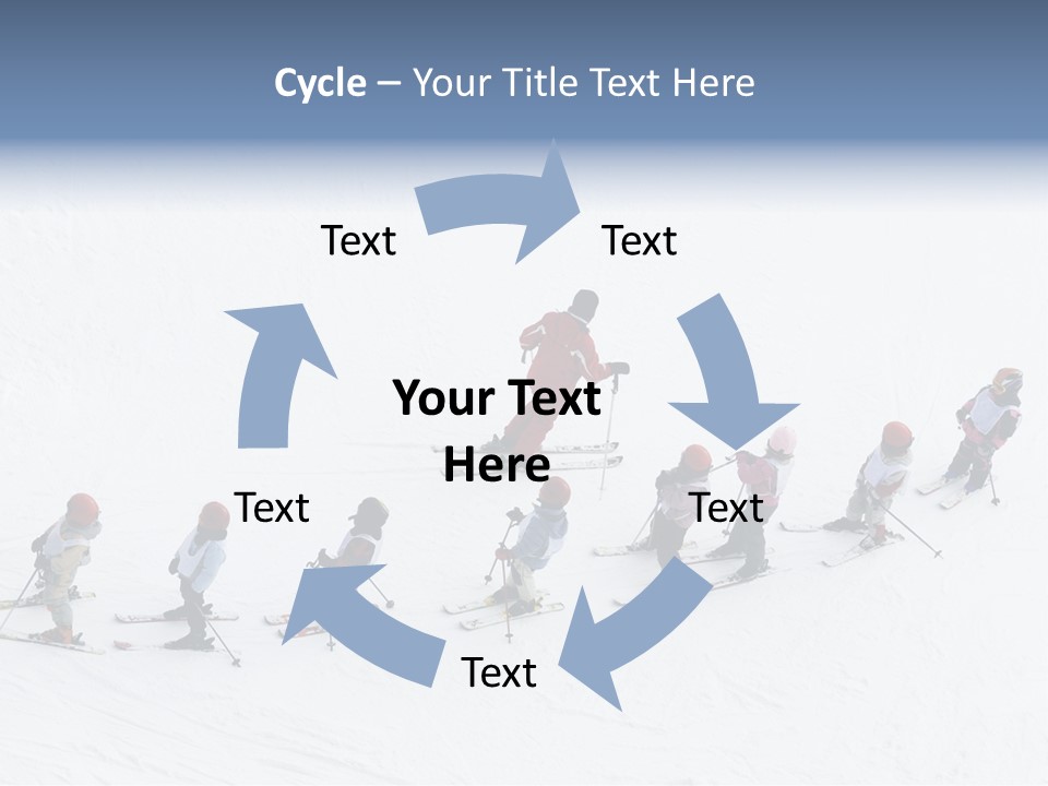 A Group Of People Riding Skis Down A Snow Covered Slope PowerPoint Template