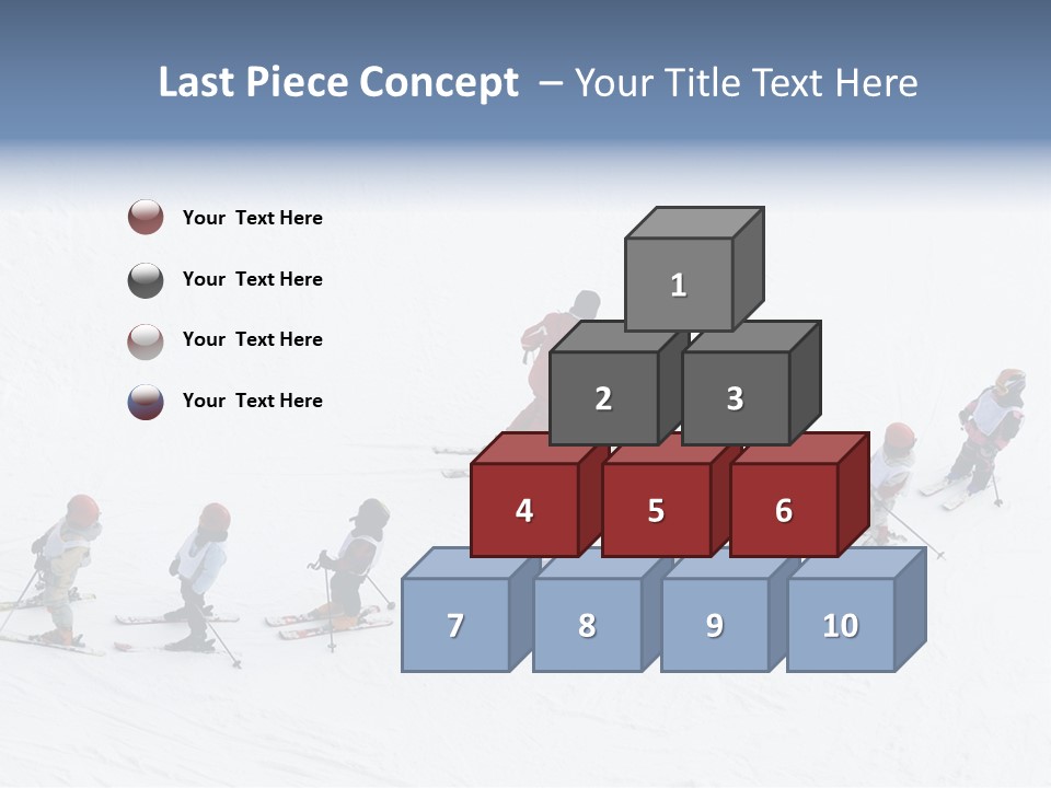 A Group Of People Riding Skis Down A Snow Covered Slope PowerPoint Template