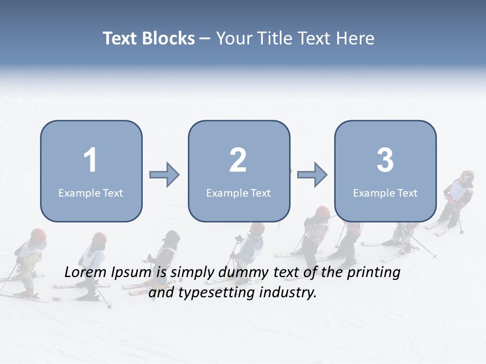 A Group Of People Riding Skis Down A Snow Covered Slope PowerPoint Template