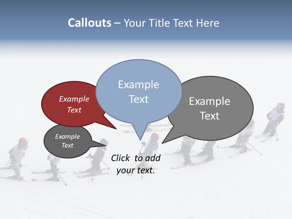 A Group Of People Riding Skis Down A Snow Covered Slope PowerPoint Template