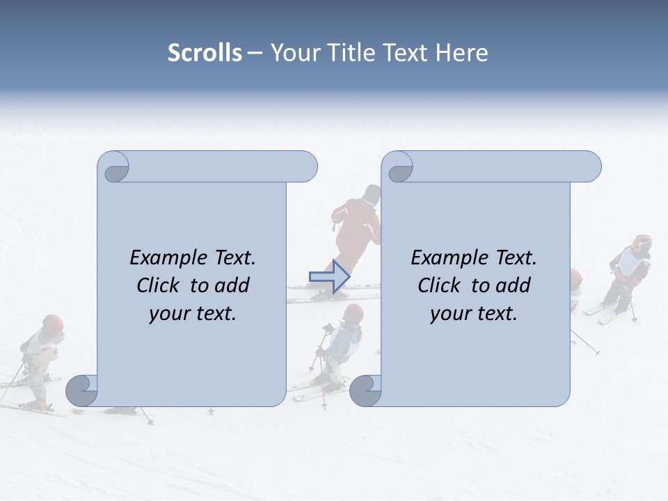 A Group Of People Riding Skis Down A Snow Covered Slope PowerPoint Template