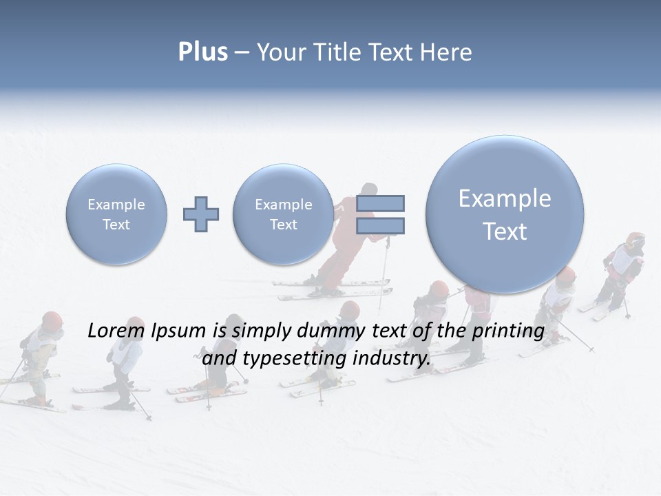 A Group Of People Riding Skis Down A Snow Covered Slope PowerPoint Template