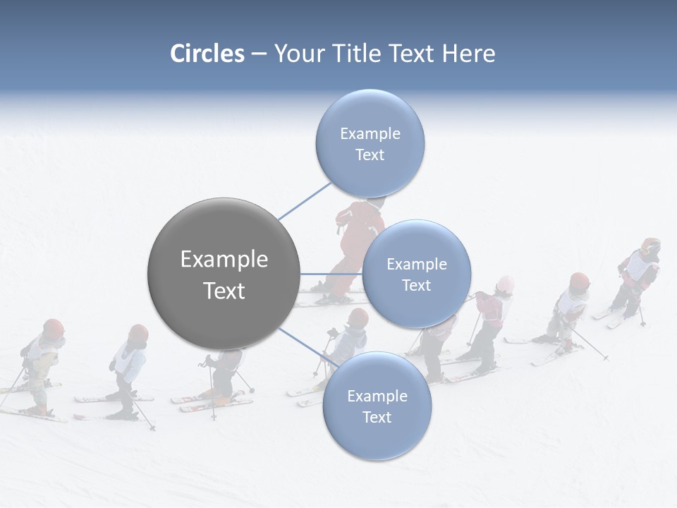 A Group Of People Riding Skis Down A Snow Covered Slope PowerPoint Template