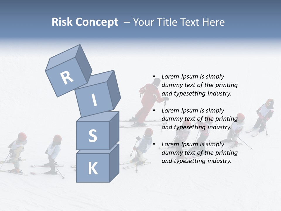 A Group Of People Riding Skis Down A Snow Covered Slope PowerPoint Template