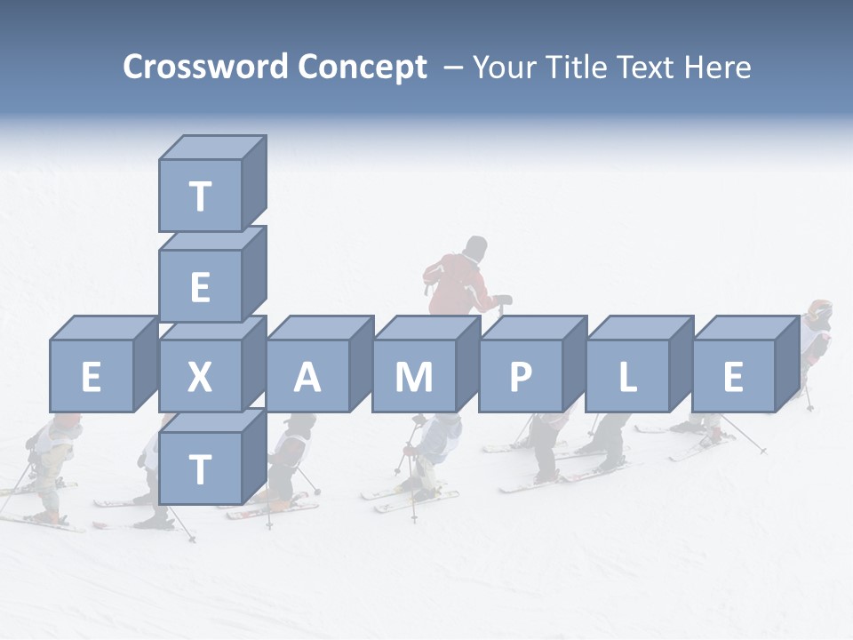 A Group Of People Riding Skis Down A Snow Covered Slope PowerPoint Template