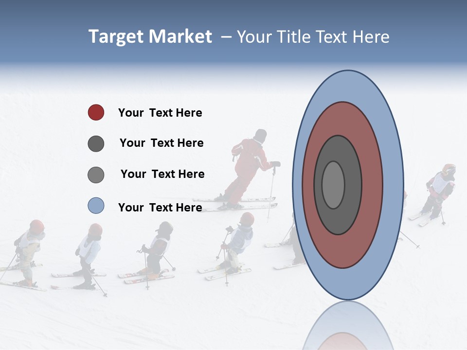 A Group Of People Riding Skis Down A Snow Covered Slope PowerPoint Template