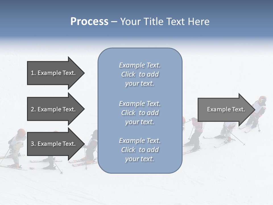 A Group Of People Riding Skis Down A Snow Covered Slope PowerPoint Template