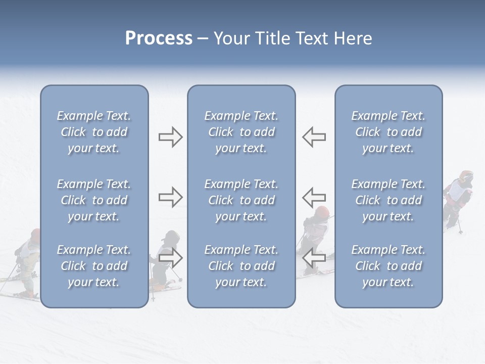 A Group Of People Riding Skis Down A Snow Covered Slope PowerPoint Template