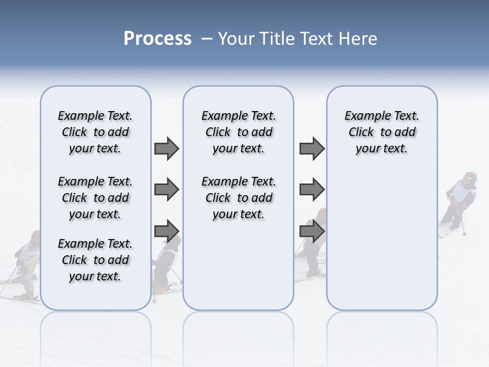 A Group Of People Riding Skis Down A Snow Covered Slope PowerPoint Template