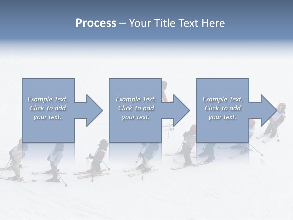 A Group Of People Riding Skis Down A Snow Covered Slope PowerPoint Template