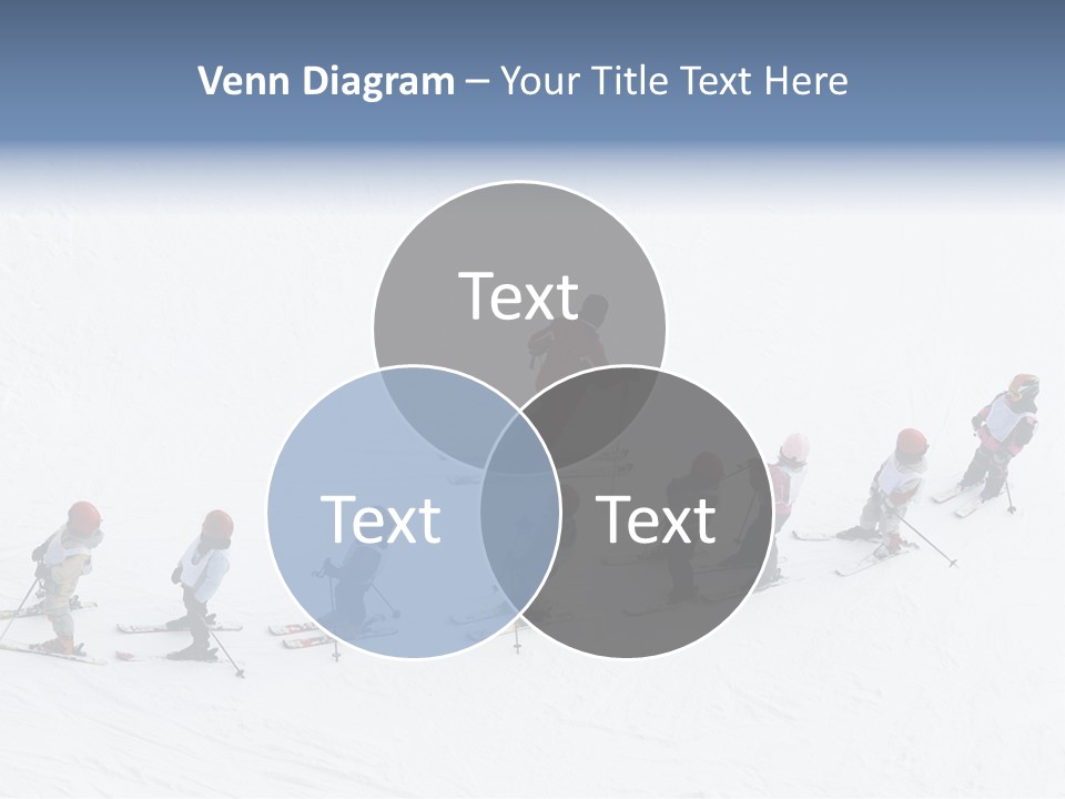 A Group Of People Riding Skis Down A Snow Covered Slope PowerPoint Template