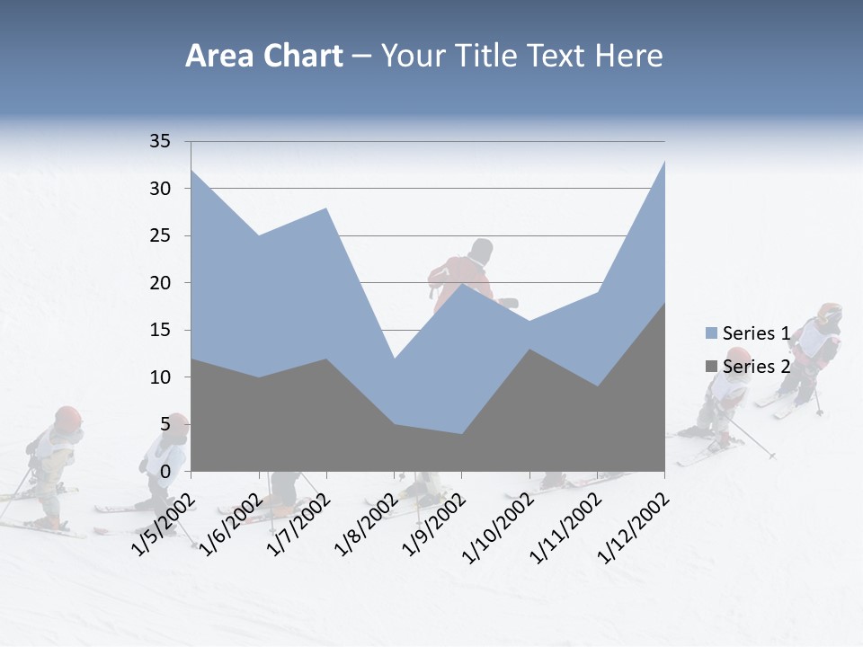 A Group Of People Riding Skis Down A Snow Covered Slope PowerPoint Template