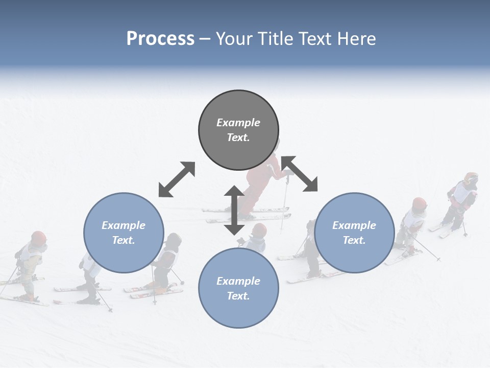A Group Of People Riding Skis Down A Snow Covered Slope PowerPoint Template