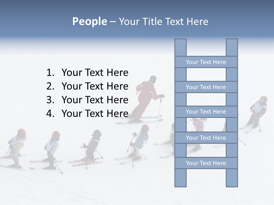 A Group Of People Riding Skis Down A Snow Covered Slope PowerPoint Template