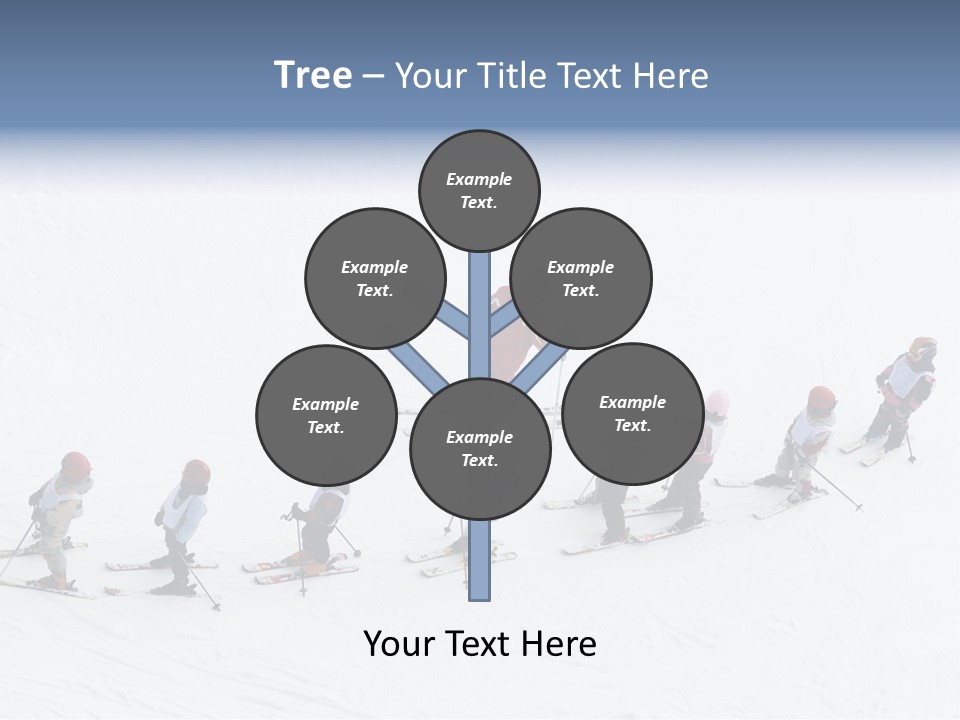 A Group Of People Riding Skis Down A Snow Covered Slope PowerPoint Template