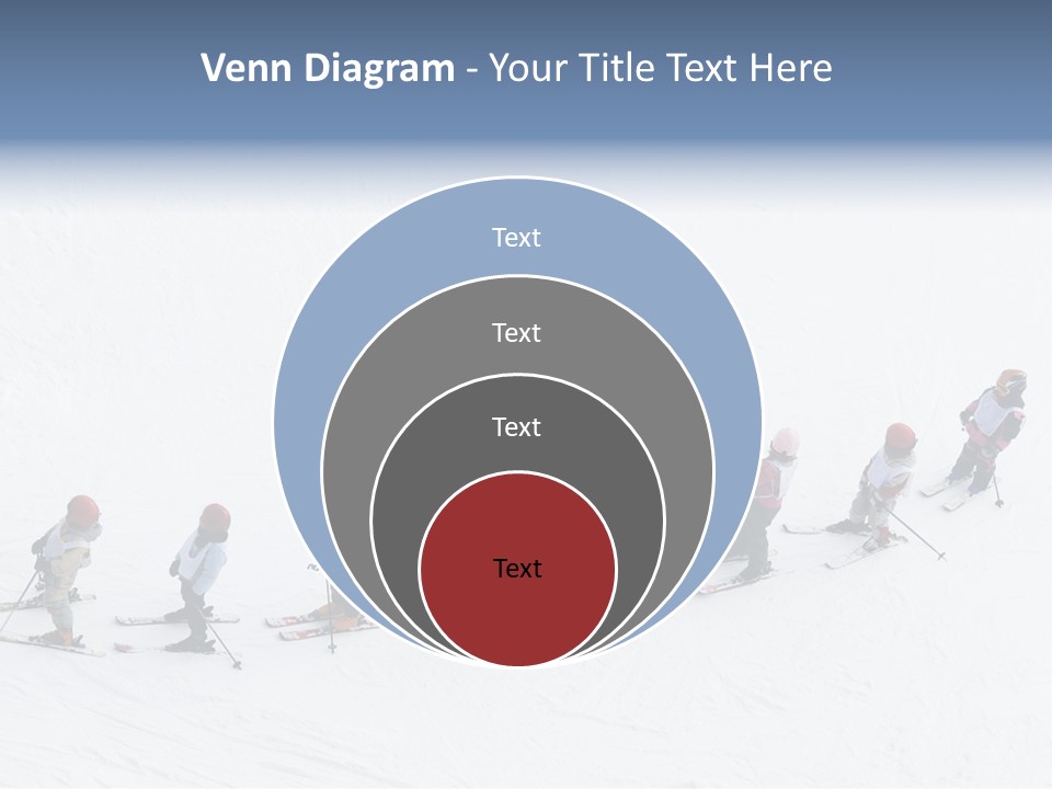 A Group Of People Riding Skis Down A Snow Covered Slope PowerPoint Template