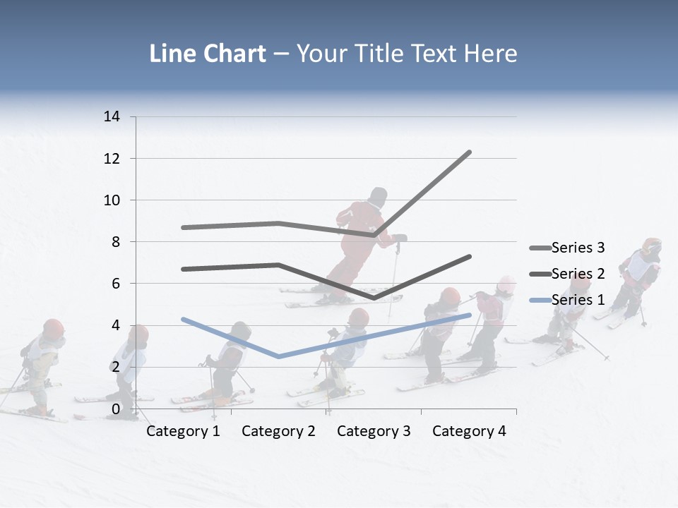 A Group Of People Riding Skis Down A Snow Covered Slope PowerPoint Template