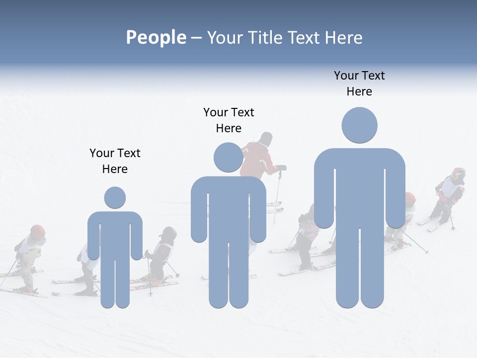 A Group Of People Riding Skis Down A Snow Covered Slope PowerPoint Template