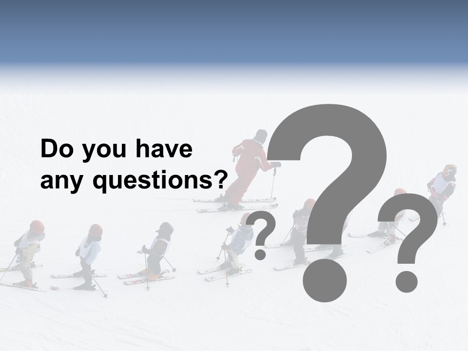 A Group Of People Riding Skis Down A Snow Covered Slope PowerPoint Template