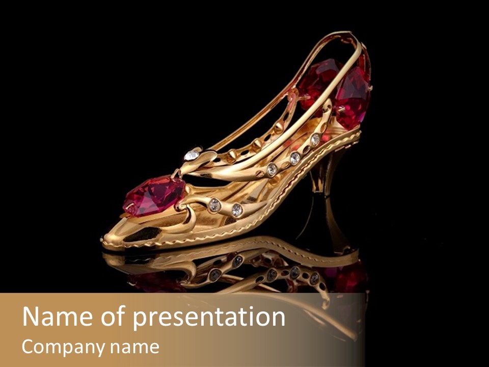 Photo Of Gold Shoe PowerPoint Template
