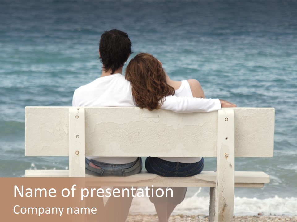 Couple On Bench PowerPoint Template